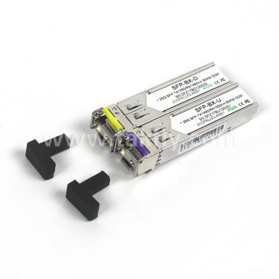 1.25 جيجابايت في الثانية SFP ناقل إرسال ثنائي الاتجاه MMF 2KM Reach Tx1310nm/Rx1550nm