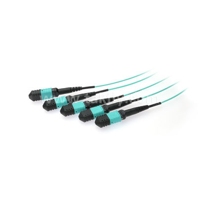 MPO/MTP Fanout Cable PLC Splitter 1x4 SM/MM الألياف الضوئية لمركز البيانات FTTX