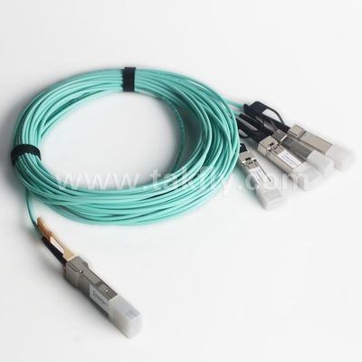 100Gb/s QSFP28 إلى 4x SFP28 كابل أوبتيكي نشط AOC كابل نقل بيانات سريع