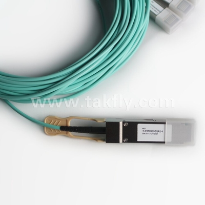 100Gb/s QSFP28 إلى 4x SFP28 كابل أوبتيكي نشط AOC كابل نقل بيانات سريع
