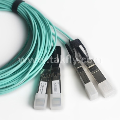 100Gb/s QSFP28 إلى 4x SFP28 كابل أوبتيكي نشط AOC كابل نقل بيانات سريع