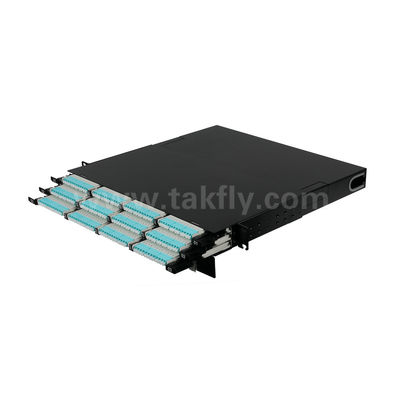 MPO لوحة التصحيح MTP كاسيت 144 نواة فائقة الكثافة الألياف الضوئية لمركز البيانات FTTX