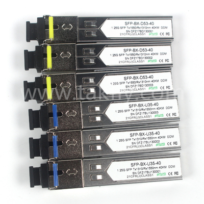 1.25G SFP BIDI Module Transceiver Optical Tx1310/Rx1550nm 40KM SMF DDM LC CISCO JUNIPER HUAWEI متوافق