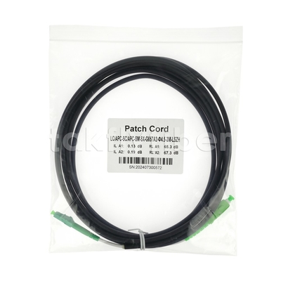 الدرجة التليفزيونية CPR Dca معتمدة 4.5 ملم مزدوجة الصدرية الألياف الضوئية Patchcord SM G657AB3 LSZH سترة سوداء SCAPC إلى LCAPC