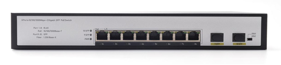 DF-2F-8GP 2-Port 10/100/1000Mbps 8+2 Uplink Fiber Ports محول شبكة جيجابيت بو