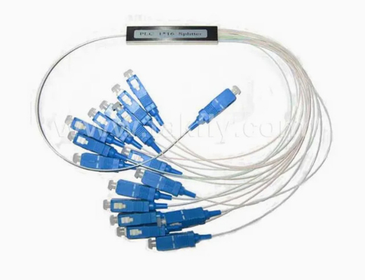 1X16 FTTX أنابيب الفولاذ المصغرة الألياف الضوئية PLC قطر كابل القسمة 0.9mm لتطبيقات FTTX