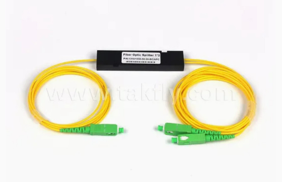 1x2 وضع واحد ABS SC PLC Splitter الألياف البصرية Sc APC 1 إلى 2 PLC Splitter