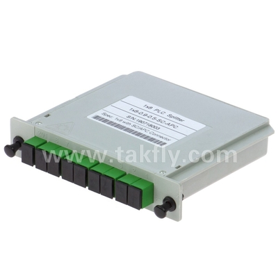 1 * 8 وضع واحد G657A1 نوع كاسيت الألياف LGX PLC Splitter مع Sc / APC Connector موثوقية عالية واستقرار