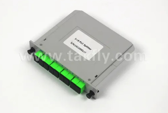 1 * 8 وضع واحد G657A1 نوع كاسيت الألياف LGX PLC Splitter مع Sc / APC Connector موثوقية عالية واستقرار