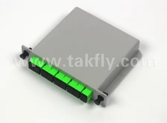 1 * 8 وضع واحد G657A1 نوع كاسيت الألياف LGX PLC Splitter مع Sc / APC Connector موثوقية عالية واستقرار