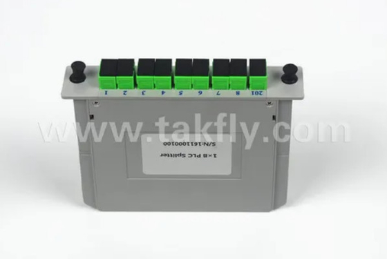 1 * 8 وضع واحد G657A1 نوع كاسيت الألياف LGX PLC Splitter مع Sc / APC Connector موثوقية عالية واستقرار