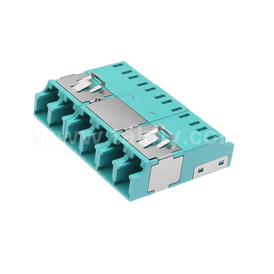 APC Polishing 6 Port LC Quad Dust Proof Adapter V2 للاتصالات الضوئية الألياف السريعة والدقيقة