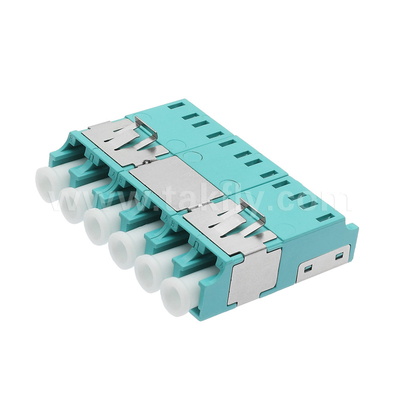 APC Polishing 6 Port LC Quad Dust Proof Adapter V2 للاتصالات الضوئية الألياف السريعة والدقيقة