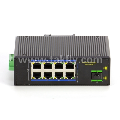 مبدل جيجابت POE صناعي بـ 8 منافذ مع SFP، تثبيت على سكة DIN