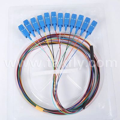 12 Core SC/UPC Single-Mode Fiber Optic Pigtail with 900um Tight Buffer and 2 Years Warranty