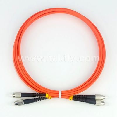 FC to FC Multimode 50/125 Duplex Fiber Optic Patch Cord for 10Gbps Networks with Low Insertion Loss and High Return Loss