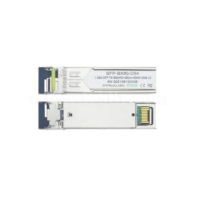 SFP 1.25 جيجابت في الثانية 80 كم LC تصل إلى Tx1490nm/Rx1550nm جهاز الإرسال والاستقبال البصري ثنائي الاتجاه لمركز البيانات FTTX