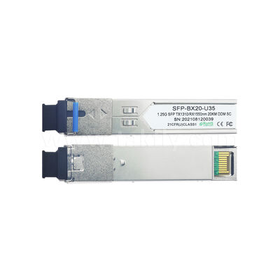 SFP 1.25Gbps 20KM SC وحدة المرسل البصري ثنائي الاتجاه لمركز البيانات AI FTTX