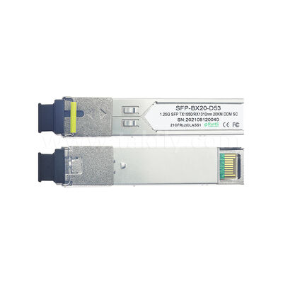 SFP 1.25Gbps 20KM SC وحدة المرسل البصري ثنائي الاتجاه لمركز البيانات AI FTTX