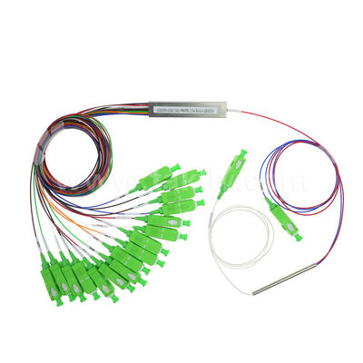 1x2FBT + 1x16 مقسم PLC MINI للألياف الضوئية 0.9 مم