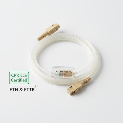 CPR Eca معتمد SC SM G657A 2.0 * 3.0 مم ألياف بصرية غير مرئية لـ FTTH وFTTR