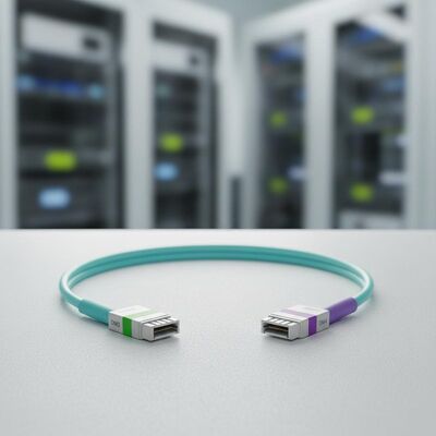 كابل توصيل MT-2 Mini MT بخسارة إدخال منخفضة وتفاوت دقيق في الطول لوحدات QSFP