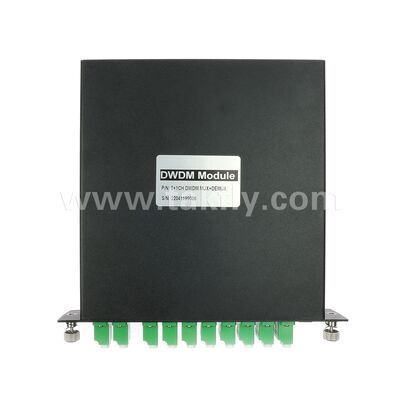 وحدة الألياف الضوئية DWDM 8 + 1قناة MUX + DEMUX LGX لمركز البيانات الاتصالات 5G