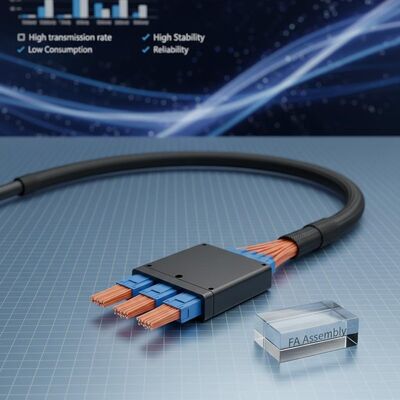 3x12F MTP - 36CH Fiber Array FA Assembly بمعدل نقل عالي واستهلاك منخفض وثبات وموثوقية عالية
