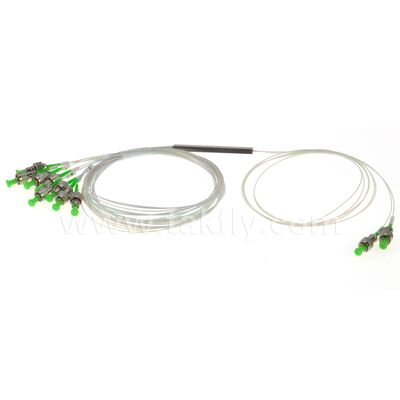 مقسم PLC 2*N أنبوب فولاذي SC APC/UPC 0.9 مم ألياف بصرية لاتصالات مركز البيانات FTTX