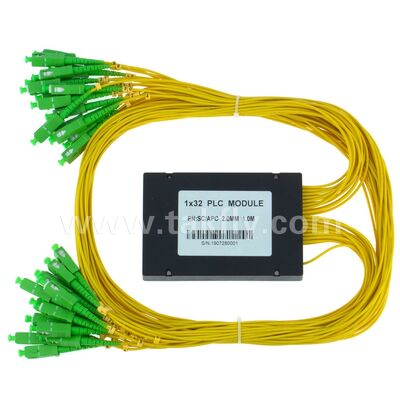 مقسم الألياف الضوئية PLC صندوق ABS 1xN SC APC/UPC لشبكات Fttx ومراكز بيانات الاتصالات