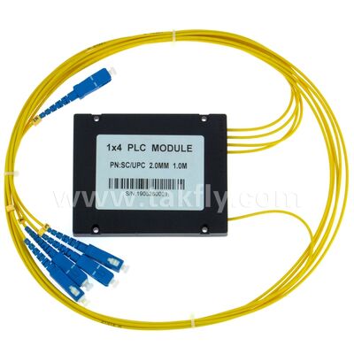 مقسم الألياف الضوئية PLC صندوق ABS 1xN SC APC/UPC لشبكات Fttx ومراكز بيانات الاتصالات