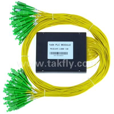 مقسم الألياف الضوئية PLC صندوق ABS 1xN SC APC/UPC لشبكات Fttx ومراكز بيانات الاتصالات