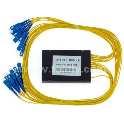 مقسم الألياف الضوئية PLC صندوق ABS 1xN SC APC/UPC لشبكات Fttx ومراكز بيانات الاتصالات