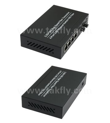 2.5G 2 Port Fiber 4 Port Copper Ethernet Switch مع 10G Uplink ومحفظة معدنية بدون مروحة لتوسيع شبكة عالية السرعة