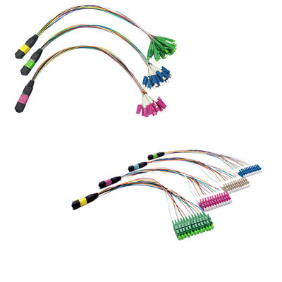 MPO MTP Multi-Core Pre-terminated Fiber Patch Cord لتطبيقات مركز البيانات عالية الكثافة