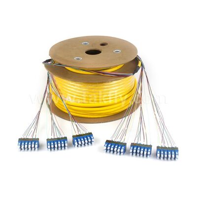 كابلات التصحيح بالألياف الضوئية 36Cores SC-SC Pre-terminated Breakout Patchcord لمركز بيانات الاتصالات
