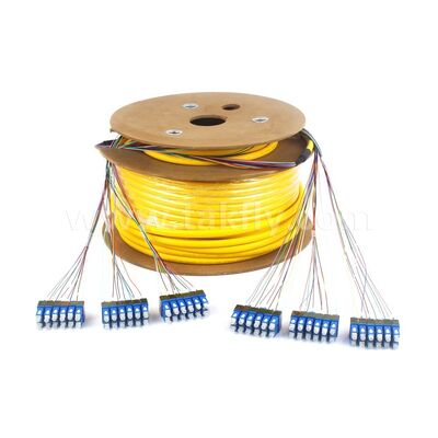 كابلات التصحيح بالألياف الضوئية 36Cores SC-SC Pre-terminated Breakout Patchcord لمركز بيانات الاتصالات