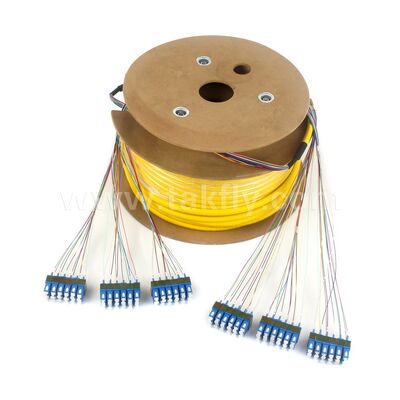 كابلات التصحيح بالألياف الضوئية 36Cores SC-SC Pre-terminated Breakout Patchcord لمركز بيانات الاتصالات