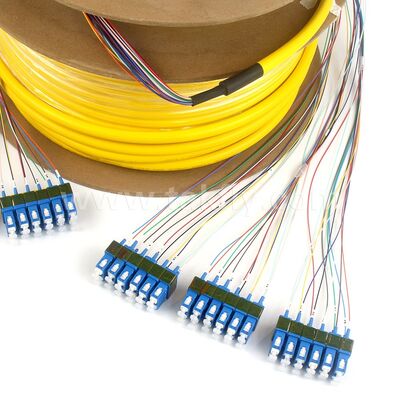 كابلات التصحيح بالألياف الضوئية 36Cores SC-SC Pre-terminated Breakout Patchcord لمركز بيانات الاتصالات