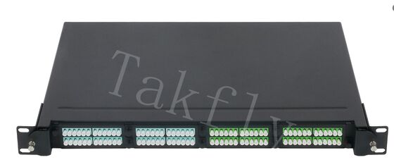 لوحة توزيع الألياف MPO/MTP 1U رف-التي تصل، وحدة الكاسيت المسبقة التوصيل، 4 فتحات، واجهة LC/MPO، لإدارة ألياف مركز البيانات