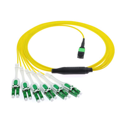 12-ألياف MPO/MTP إلى 6-Port LC APC Uniboot Breakout Patch Cord | وضع OS2 الفردي | تكوين دوبلكس DX