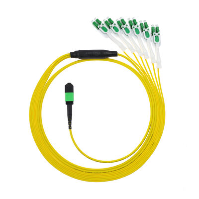 12-ألياف MPO/MTP إلى 6-Port LC APC Uniboot Breakout Patch Cord | وضع OS2 الفردي | تكوين دوبلكس DX