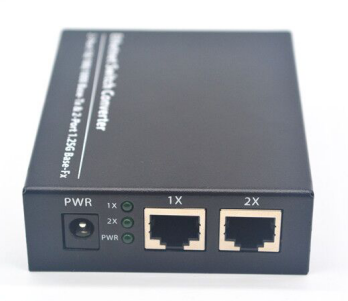 SC Single-Fiber 10/100/1000M with 2 RJ45 Port Base-T to 100 Base-X Managed Media Converter  