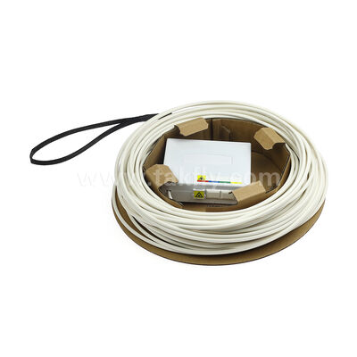 مجموعة منافذ الألياف التي تم إنهاؤها مسبقًا FTTH - حامل على الحائط بدون أدوات، بدون ربط، يتضمن بكرة كابل لتثبيت FTTB سريعًا