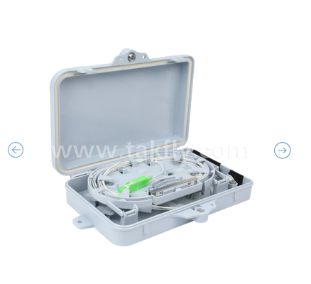 صندوق إنهاء الألياف الضوئية FTKS-1805-04A، محول 4 SC/APC SM SX، مثبت على شكل ضفيرة، توزيع توصيل FTTH FTTx، حاوية إدارة كابلات التخزين والتركيب على الحائط