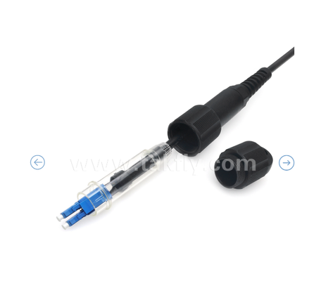 IP67 عازل المياه LC-LC ثنائي التصحيح السلك               مُصنّف للخارج ، كابل GYFJH ، جاهز للبيئات الصعبة