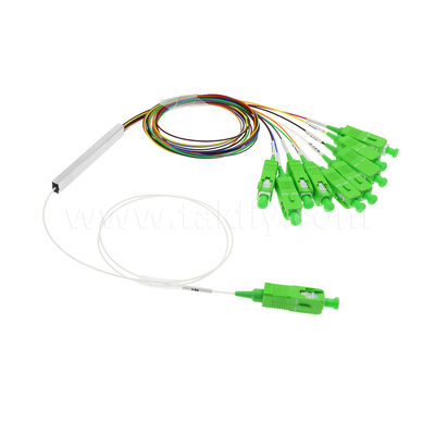 1 × 9 قناة PLC Splitter مع 0.9mm الألياف لشبكات التوزيع FTTH / FTTX البصرية