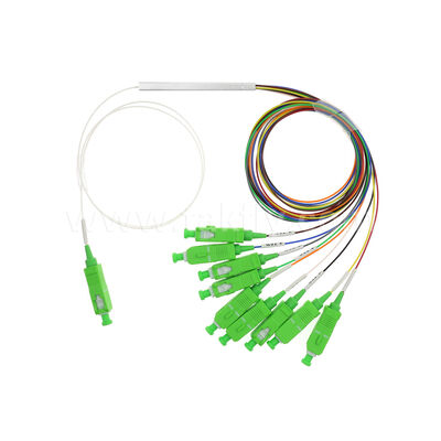 1 × 9 قناة PLC Splitter مع 0.9mm الألياف لشبكات التوزيع FTTH / FTTX البصرية