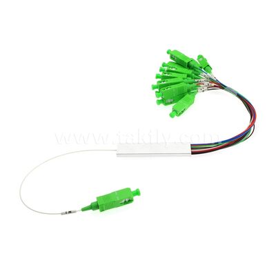 1 × N / 2 × N PLC Splitter Optical ️ حزمة أنابيب الفولاذ المصغرة ، G657A1 ، SC / APC Input & Output ، للفصل FTTH / PON