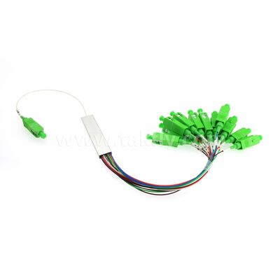 1 × N / 2 × N PLC Splitter Optical ️ حزمة أنابيب الفولاذ المصغرة ، G657A1 ، SC / APC Input & Output ، للفصل FTTH / PON